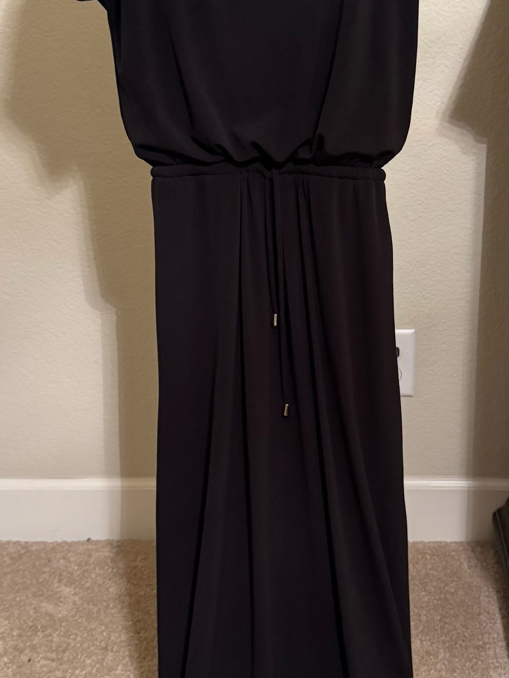 26 International Black Maxi Dress with Tie-Strap Shoulders